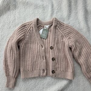 H&M Size Small Chunky Knit Pink Cardigan Sweater New